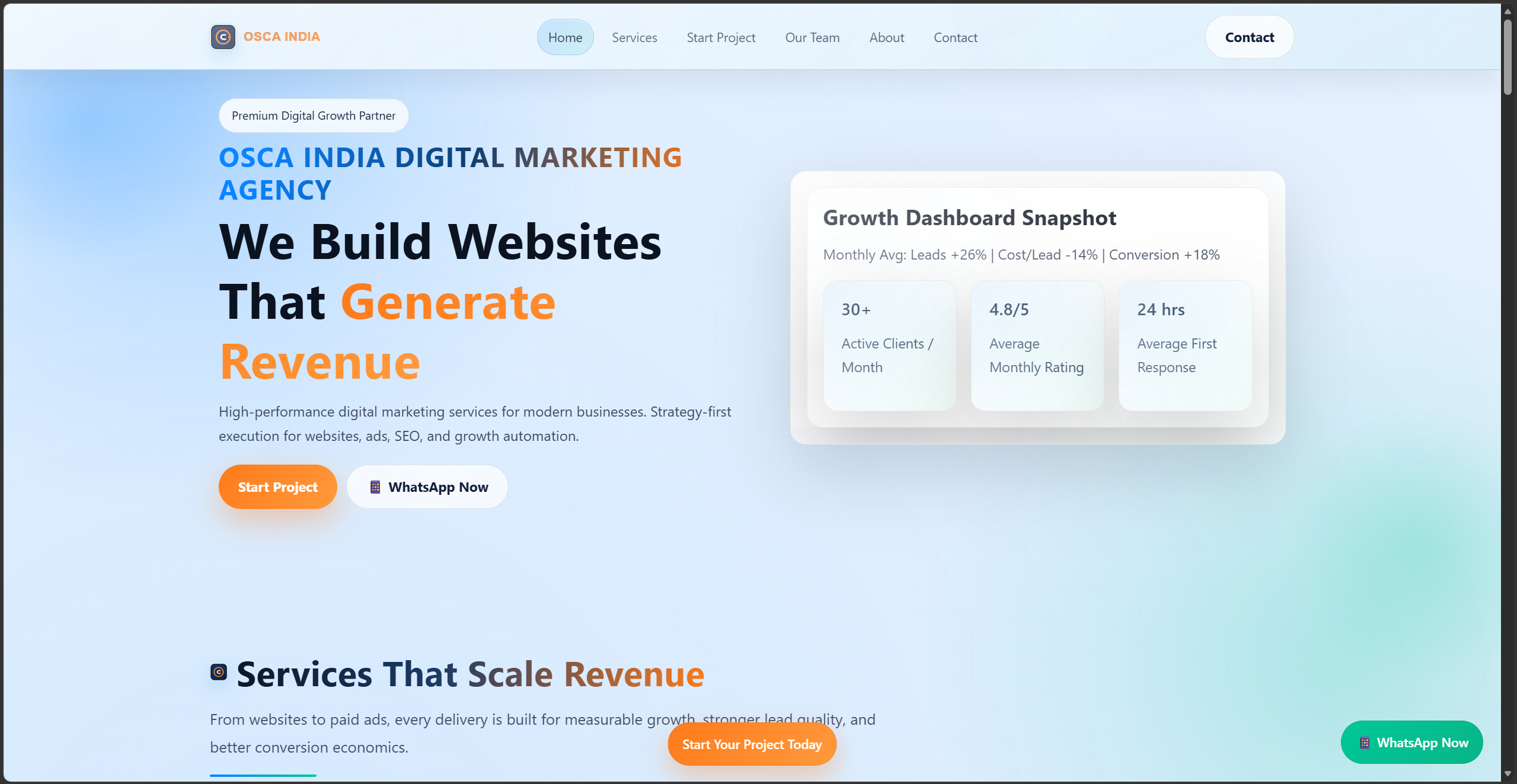 OSCA India Digital Marketing Agency Website